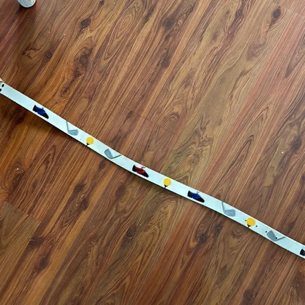 Diane Weiss NYC white leather painted golf belt artisan size small
